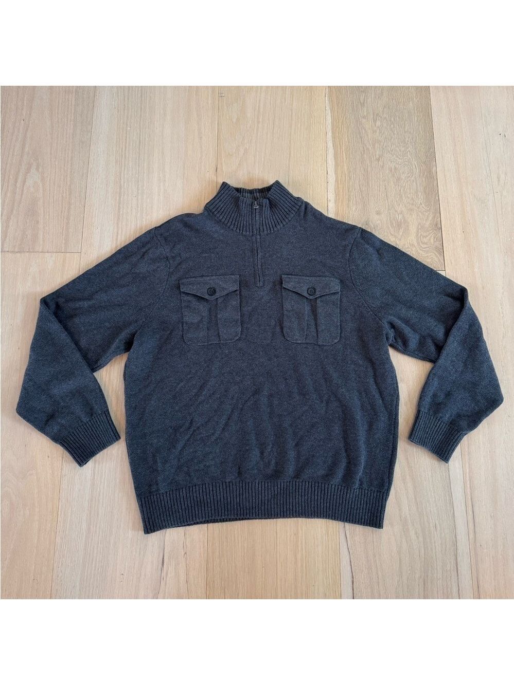 Dockers Dark Gray Quarter Zip Sweatshirt Size XL